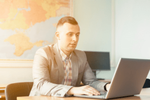  Immigration officer reviewing a sworn translation of a birth certificate