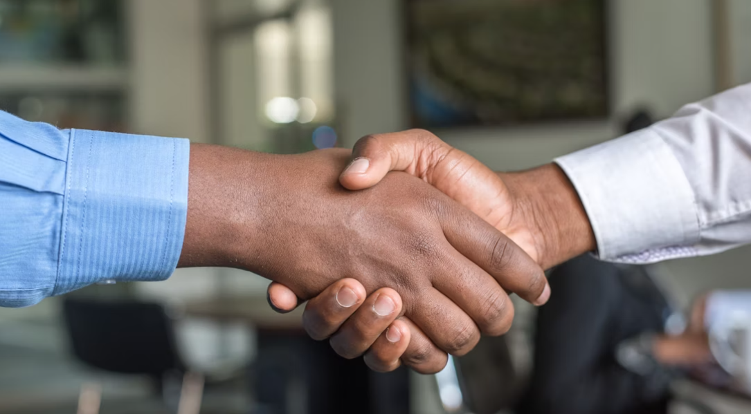 This image shows two persons shaking hands with each other showing their trust.